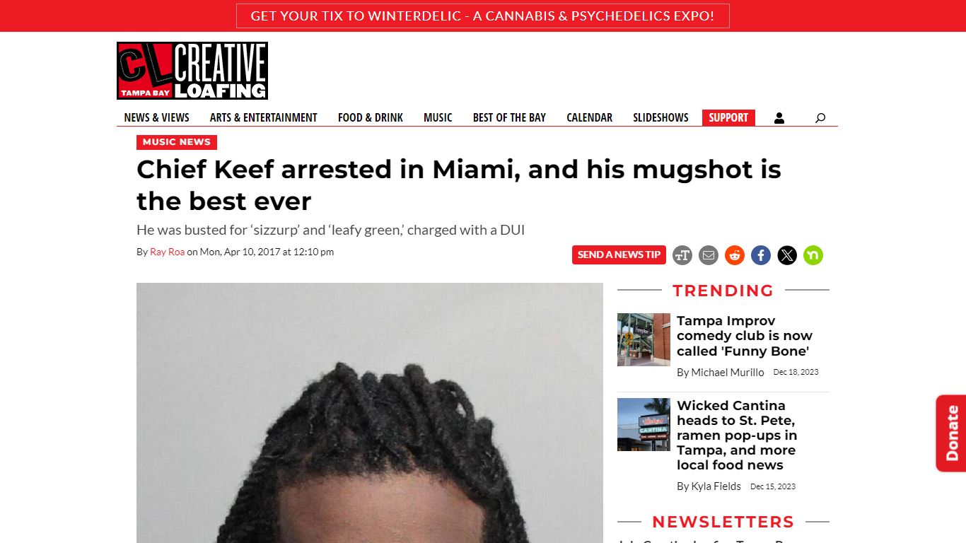 Chief Keef arrested in Miami, and his mugshot is the best ever